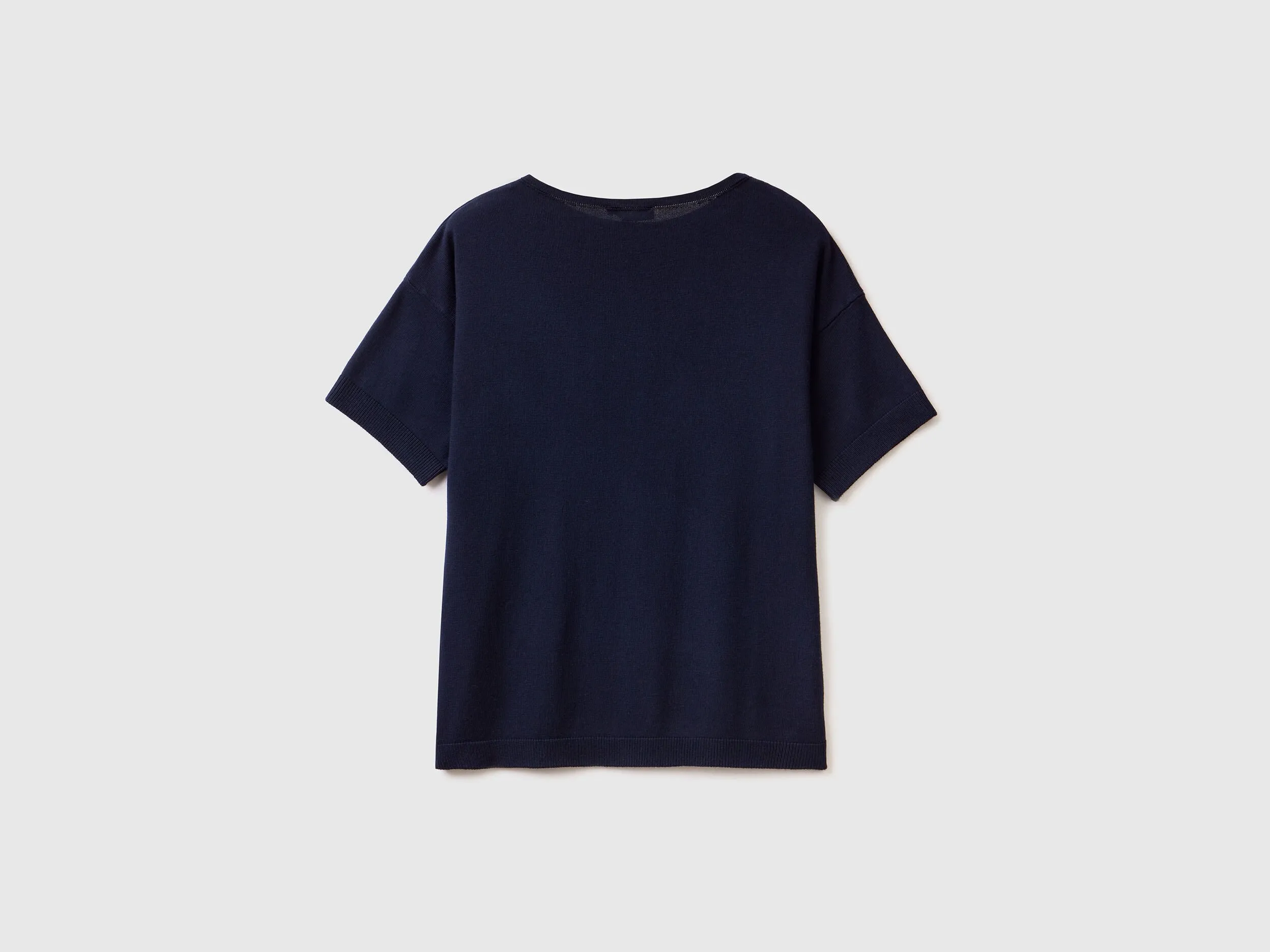 Short sleeve sweater - Dark Blue | Benetton