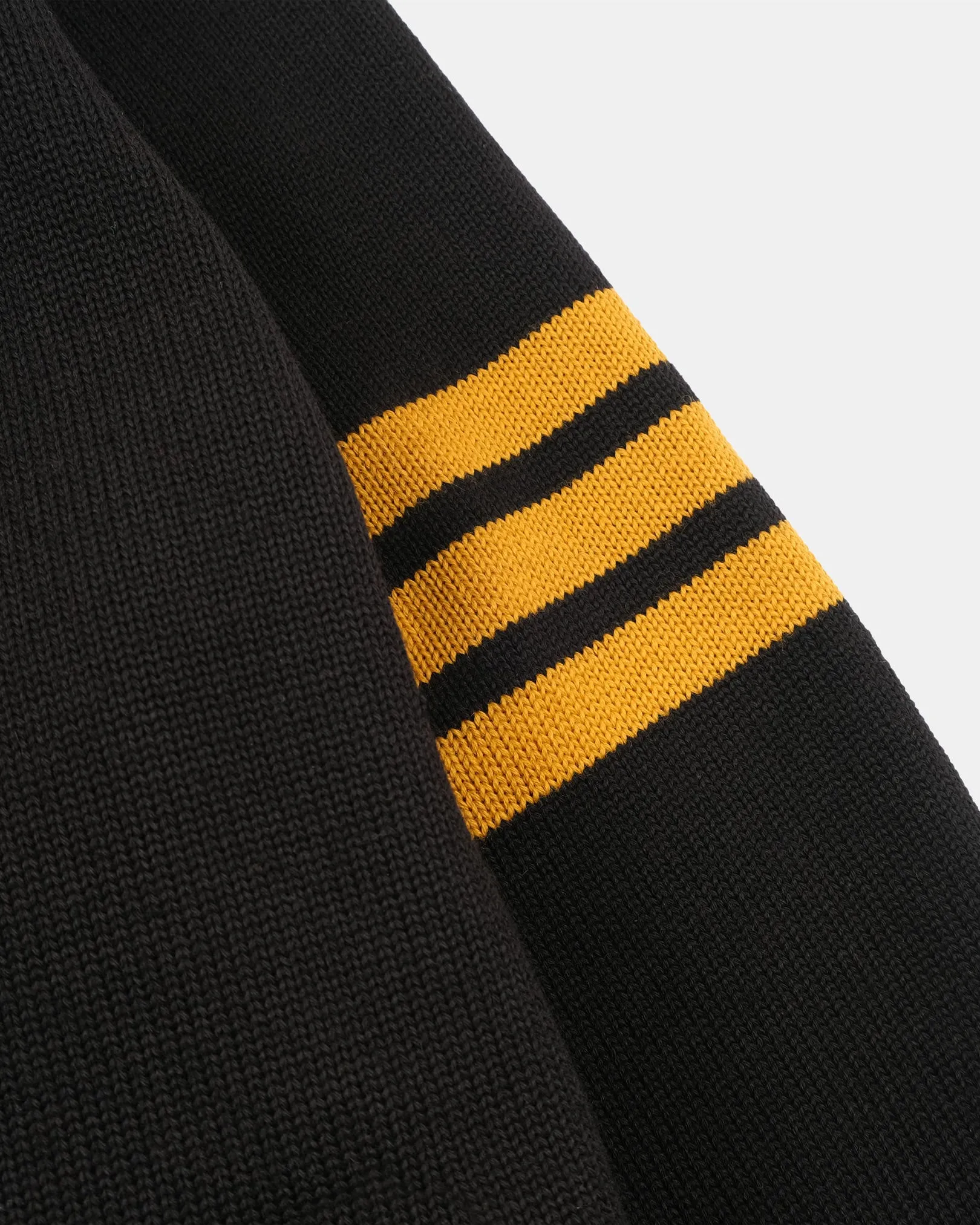 Slouchy Varsity Cardigan - Black / Old Gold