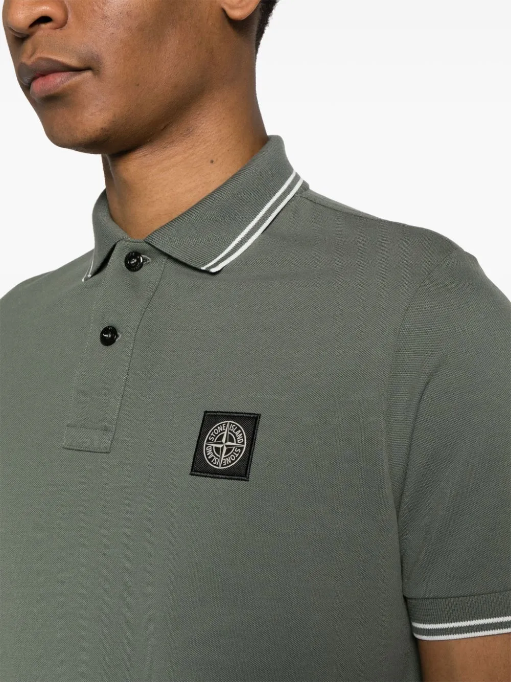 Stone Island - Polo en coton musk Compass