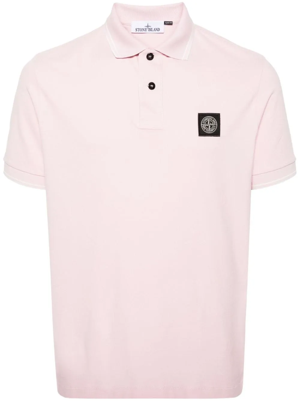 Stone Island - Polo en coton rose Compass