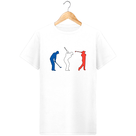 T-Shirt en coton bio GOLF BLEU BLANC ROUGE