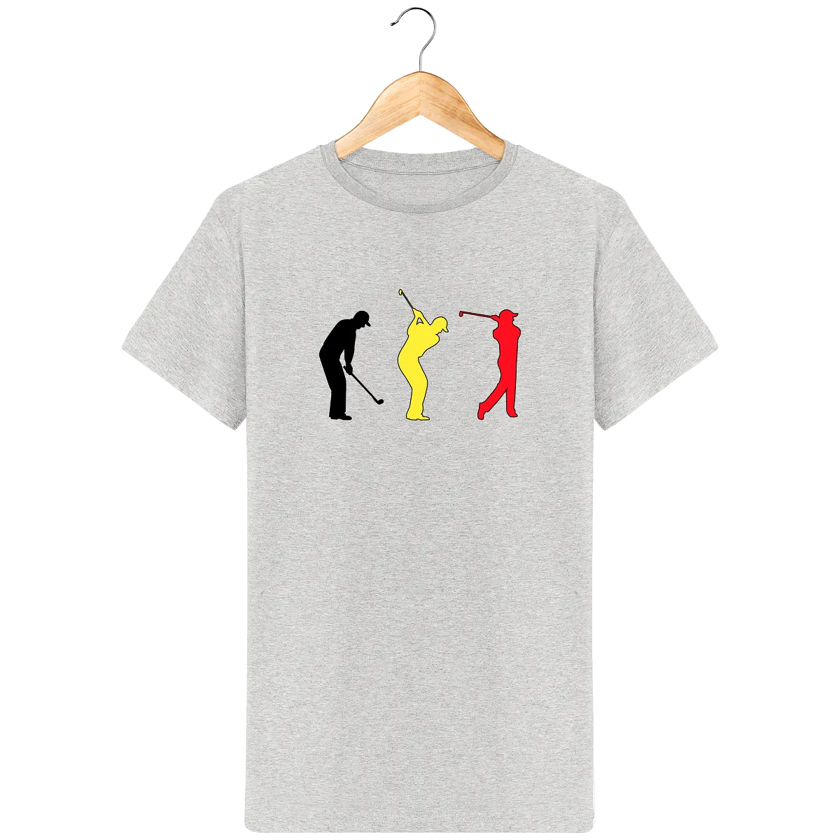 T-Shirt en coton bio GOLF NOIR JAUNE ROUGE Belgique