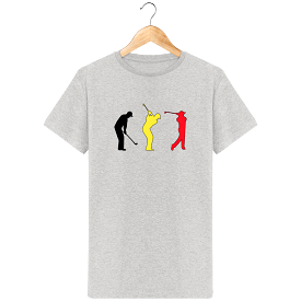 T-Shirt en coton bio GOLF NOIR JAUNE ROUGE Belgique