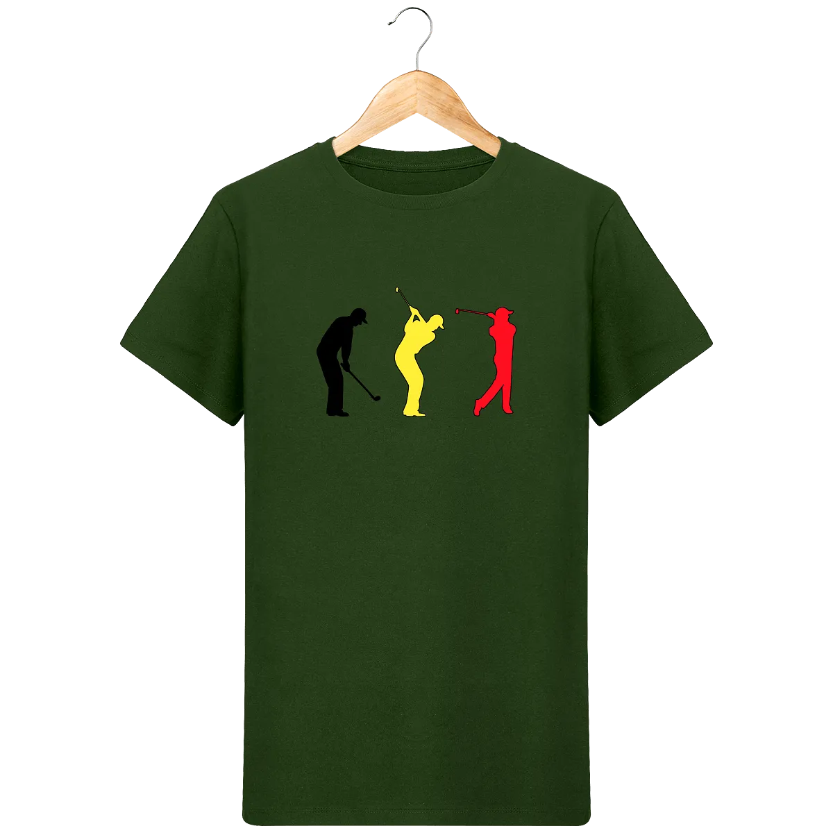 T-Shirt en coton bio GOLF NOIR JAUNE ROUGE Belgique