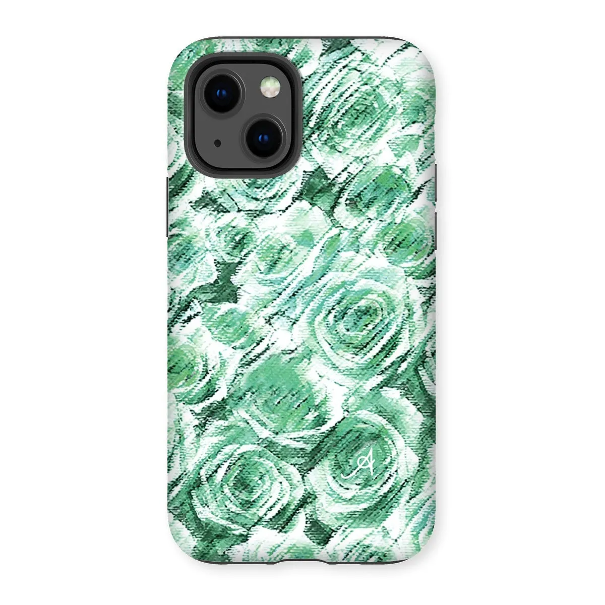 Textured Roses Mint Amanya Design Tough Phone Case