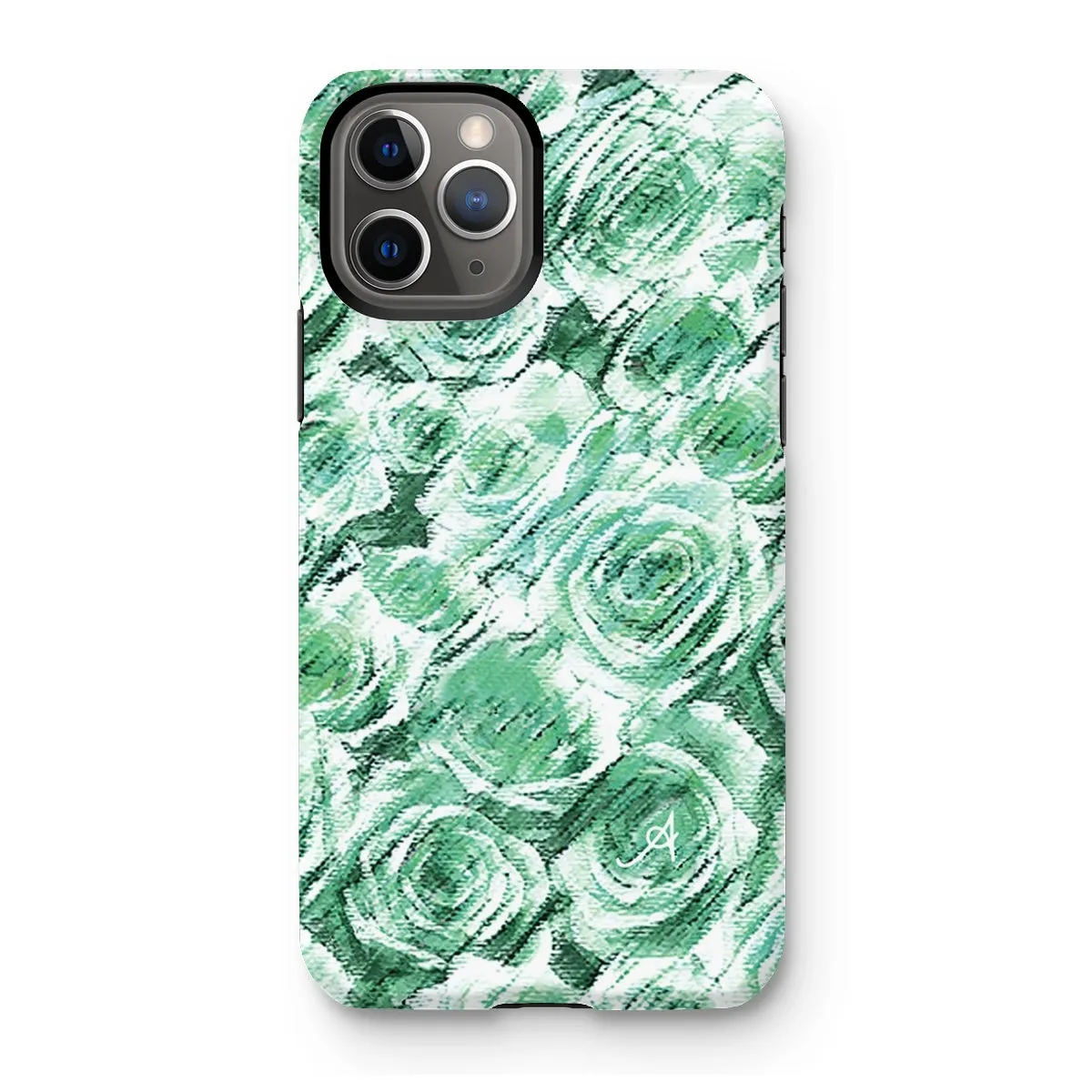 Textured Roses Mint Amanya Design Tough Phone Case