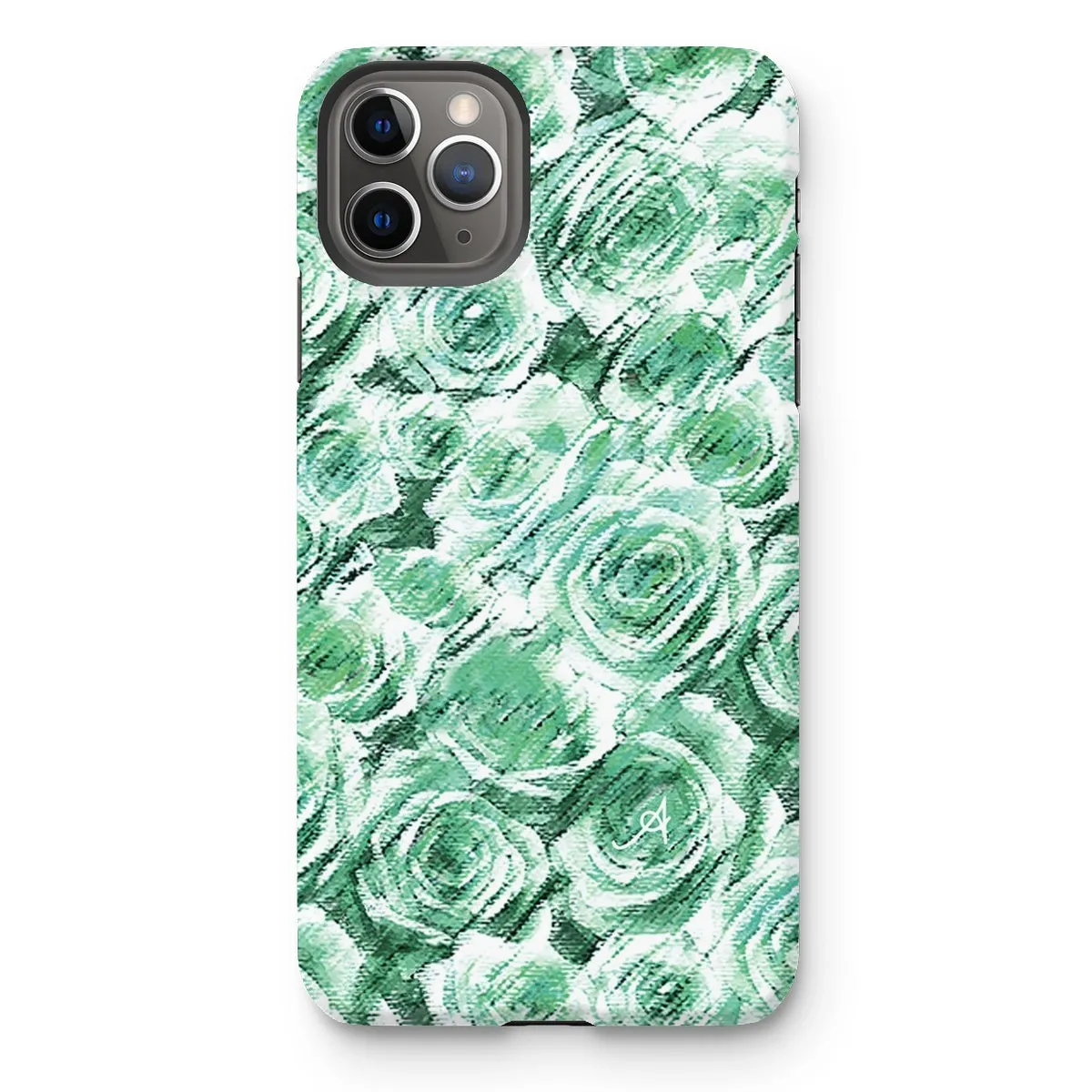 Textured Roses Mint Amanya Design Tough Phone Case