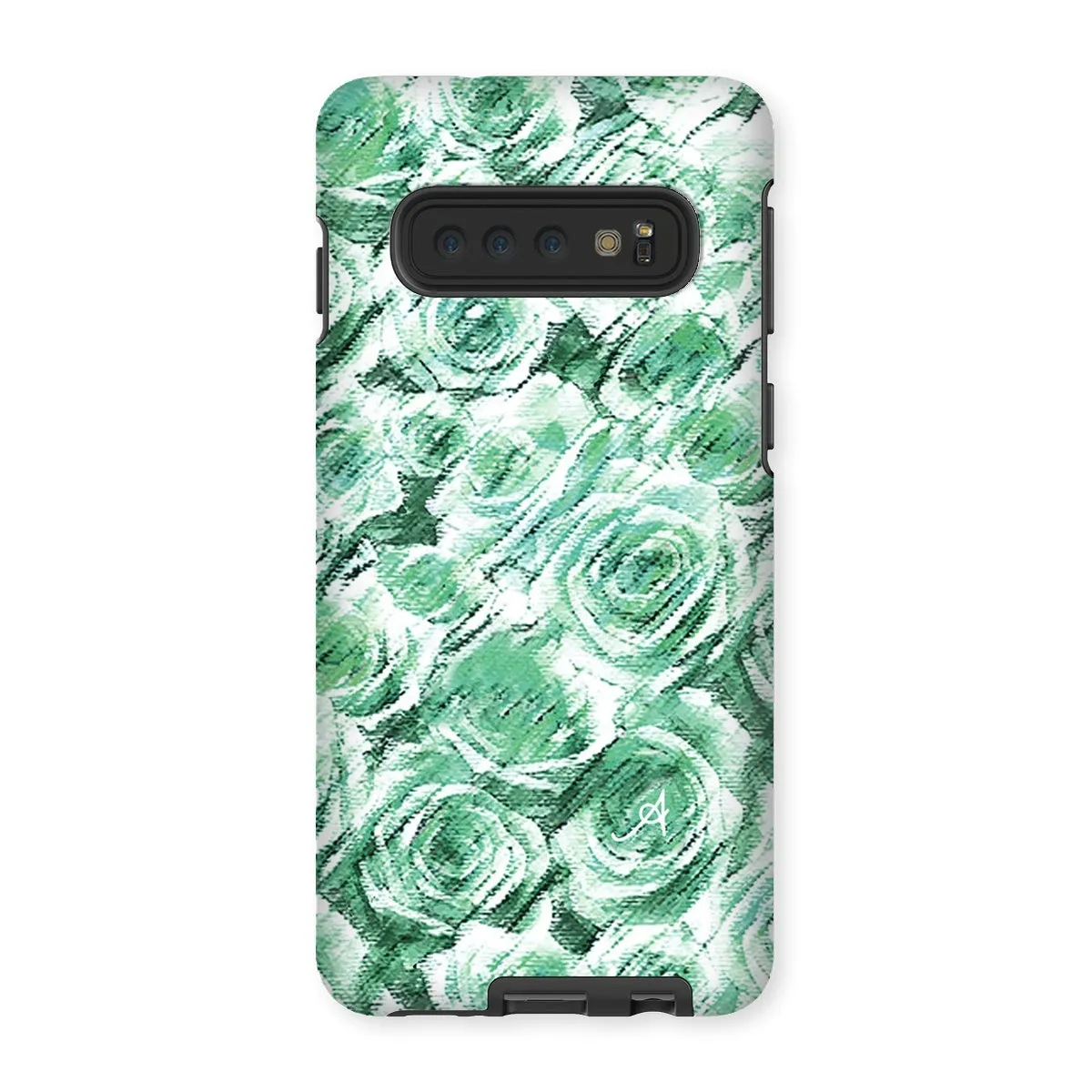 Textured Roses Mint Amanya Design Tough Phone Case