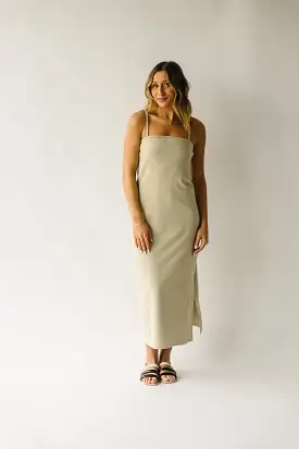 The Belinda Tank Knit Midi Dress in Khaki