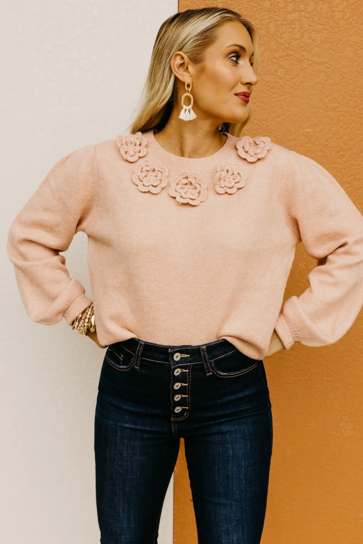 The Penny Floral Bib Sweater