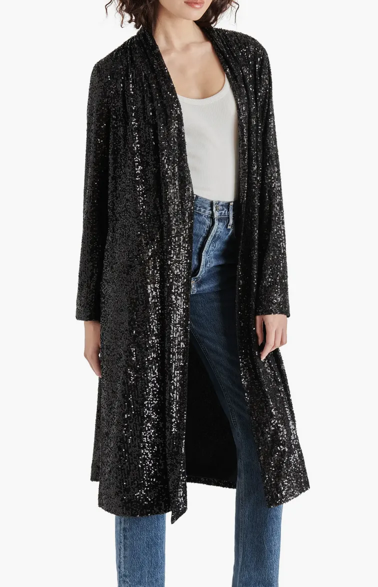 The Show Stopper Sequin Duster - Black