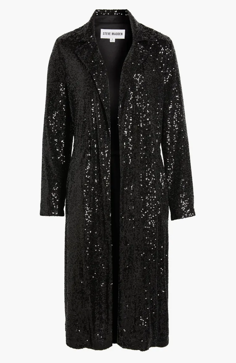 The Show Stopper Sequin Duster - Black