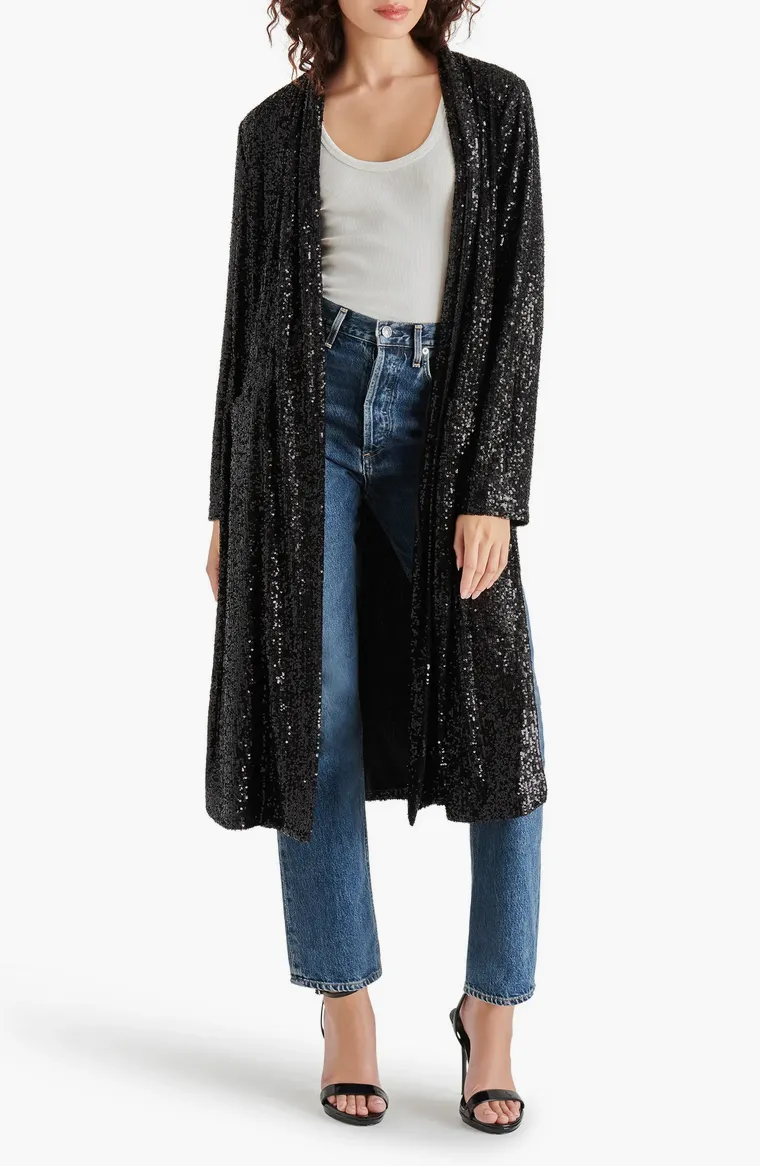 The Show Stopper Sequin Duster - Black