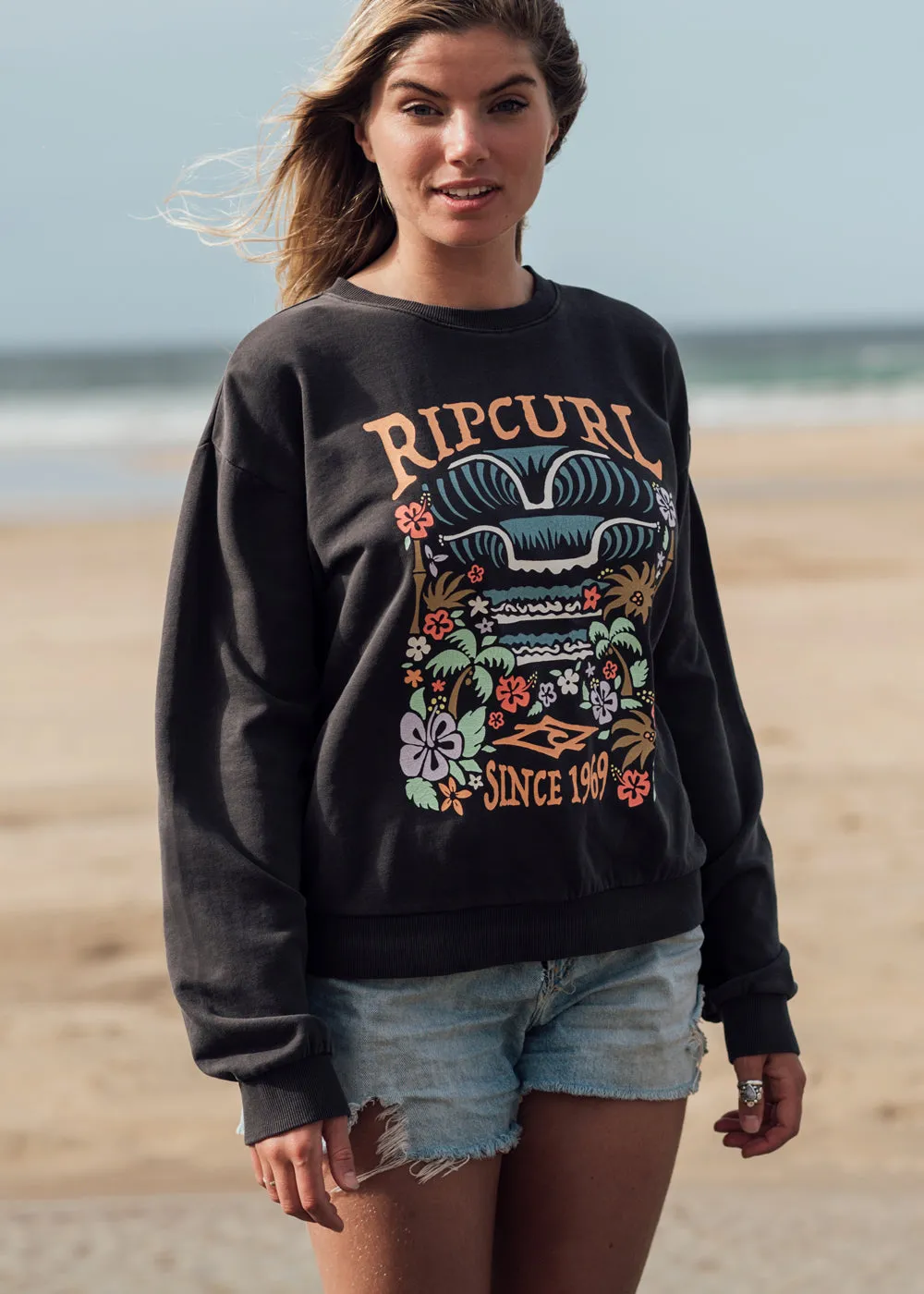 Tiki Tropics Relaxed Crew Sweatshirt