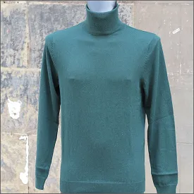 Tootal Green Wool Blend Roll Neck.