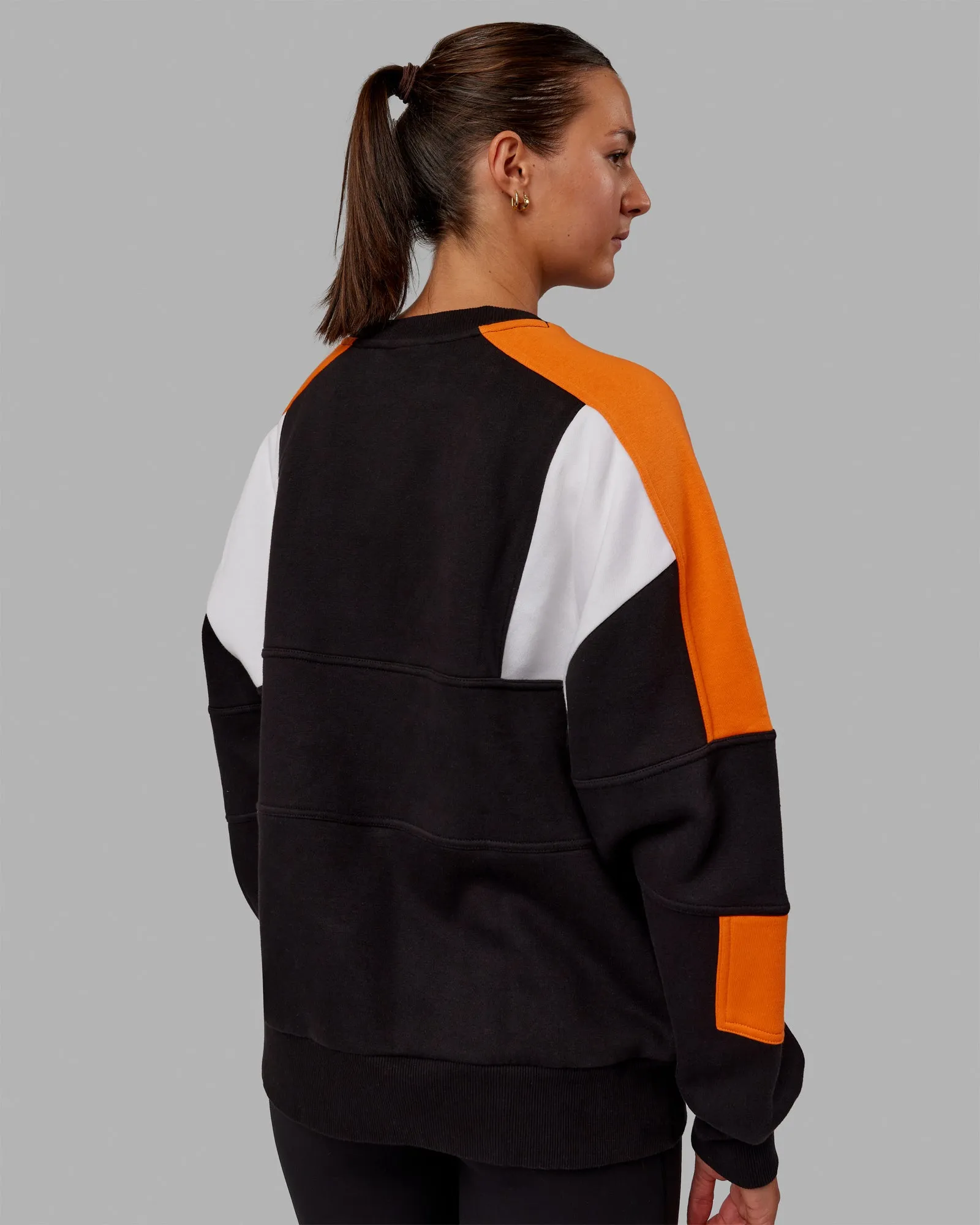 Unisex Slam Sweater Oversize - Black-Ultra Orange