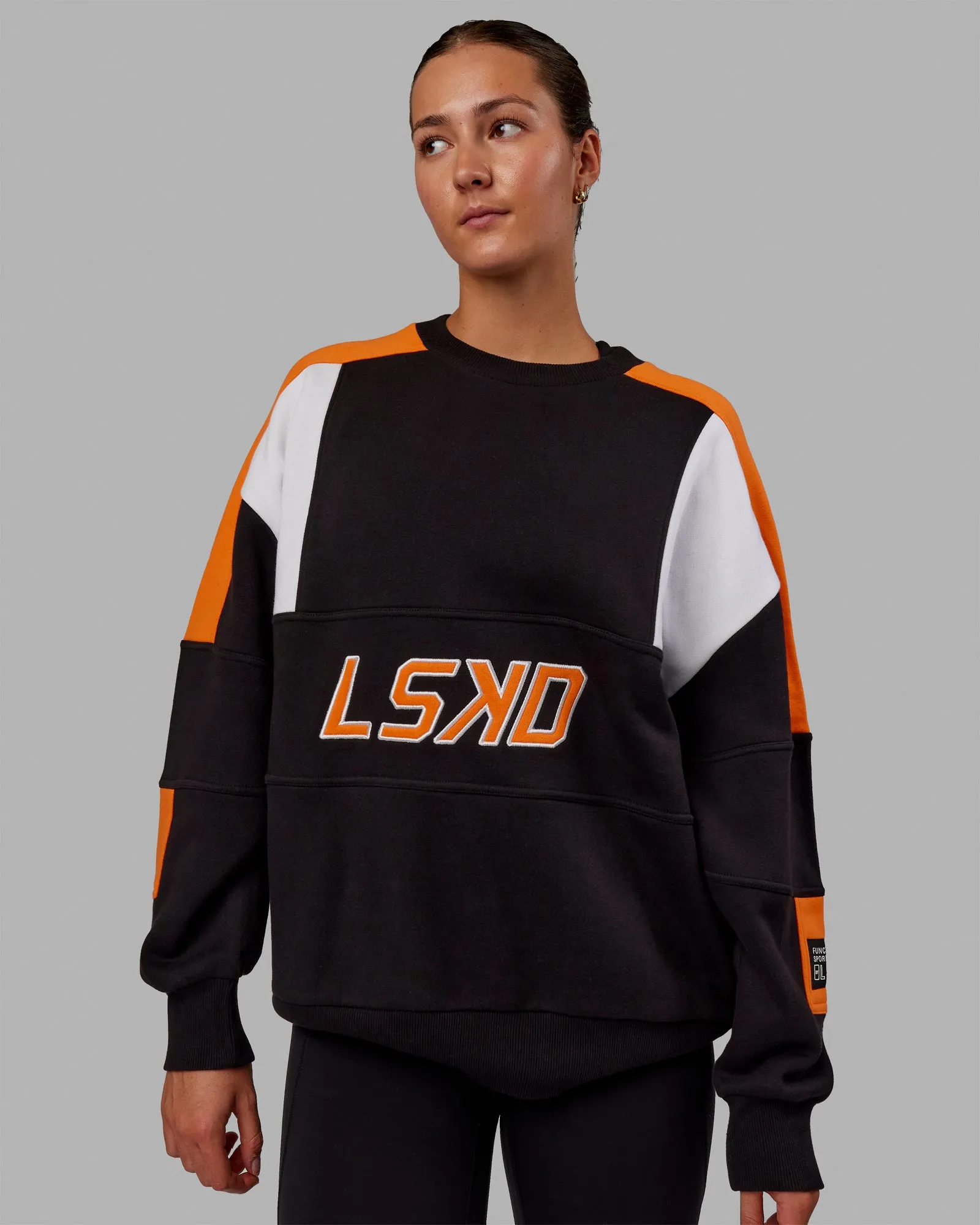 Unisex Slam Sweater Oversize - Black-Ultra Orange