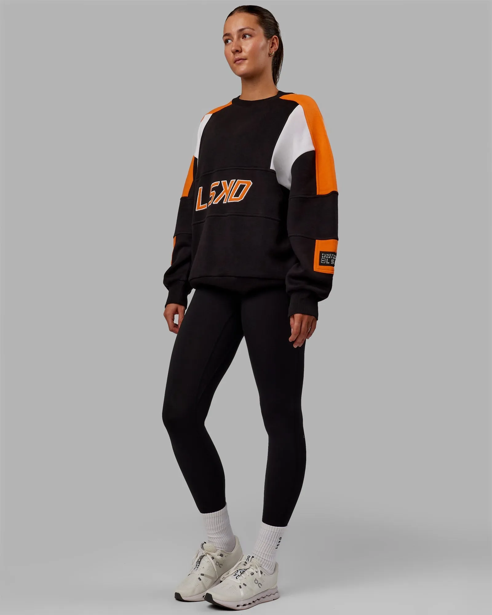 Unisex Slam Sweater Oversize - Black-Ultra Orange