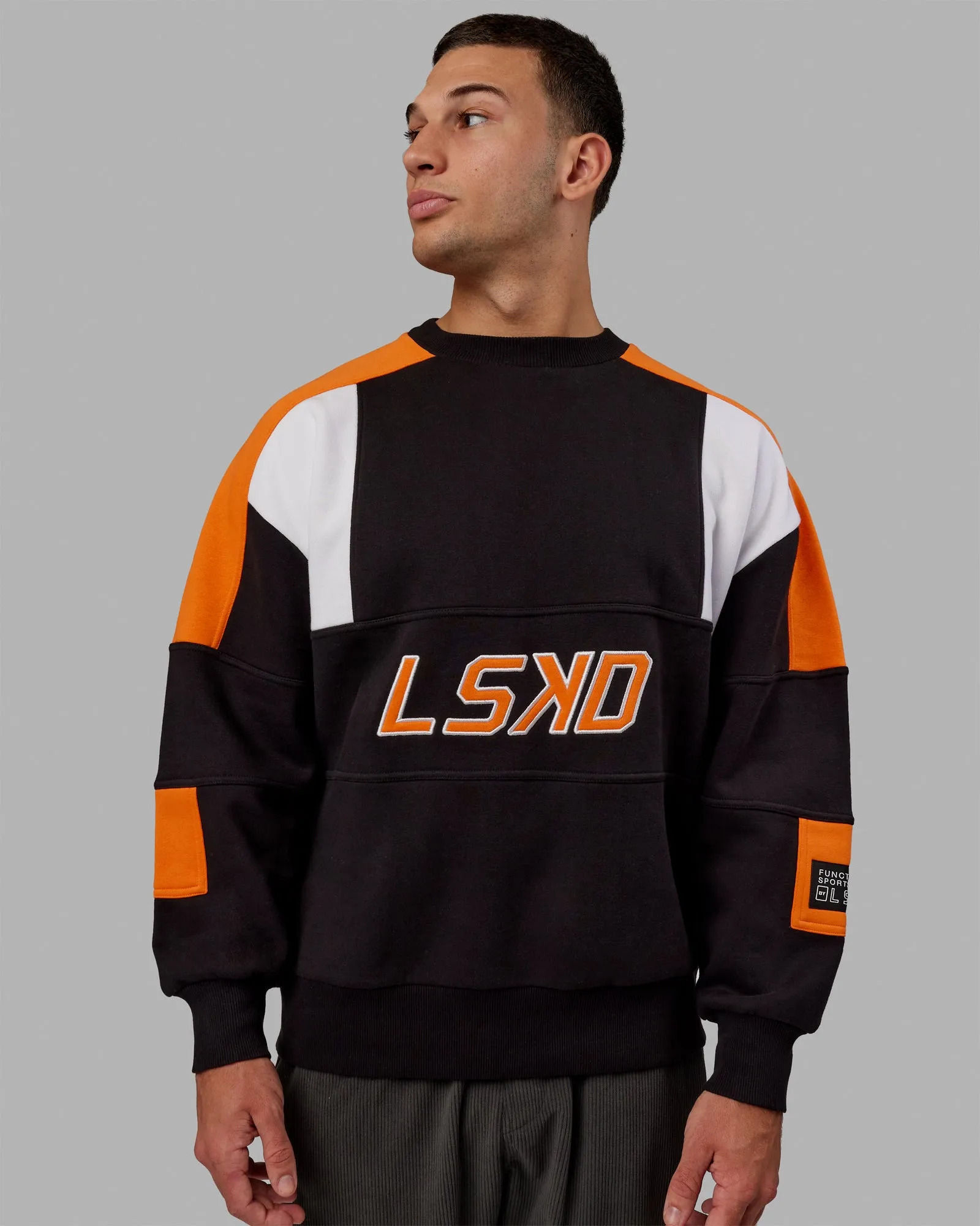 Unisex Slam Sweater Oversize - Black-Ultra Orange