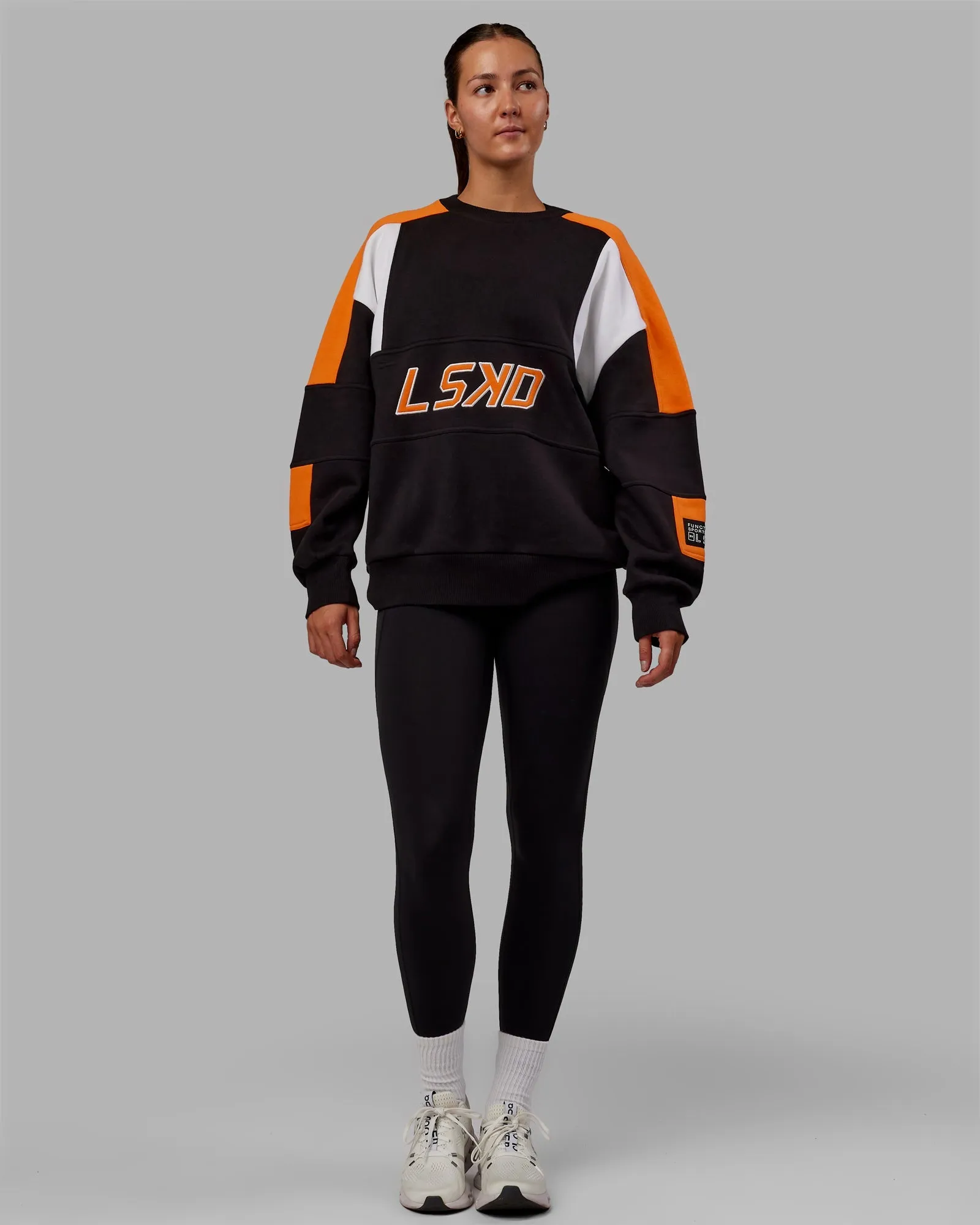 Unisex Slam Sweater Oversize - Black-Ultra Orange