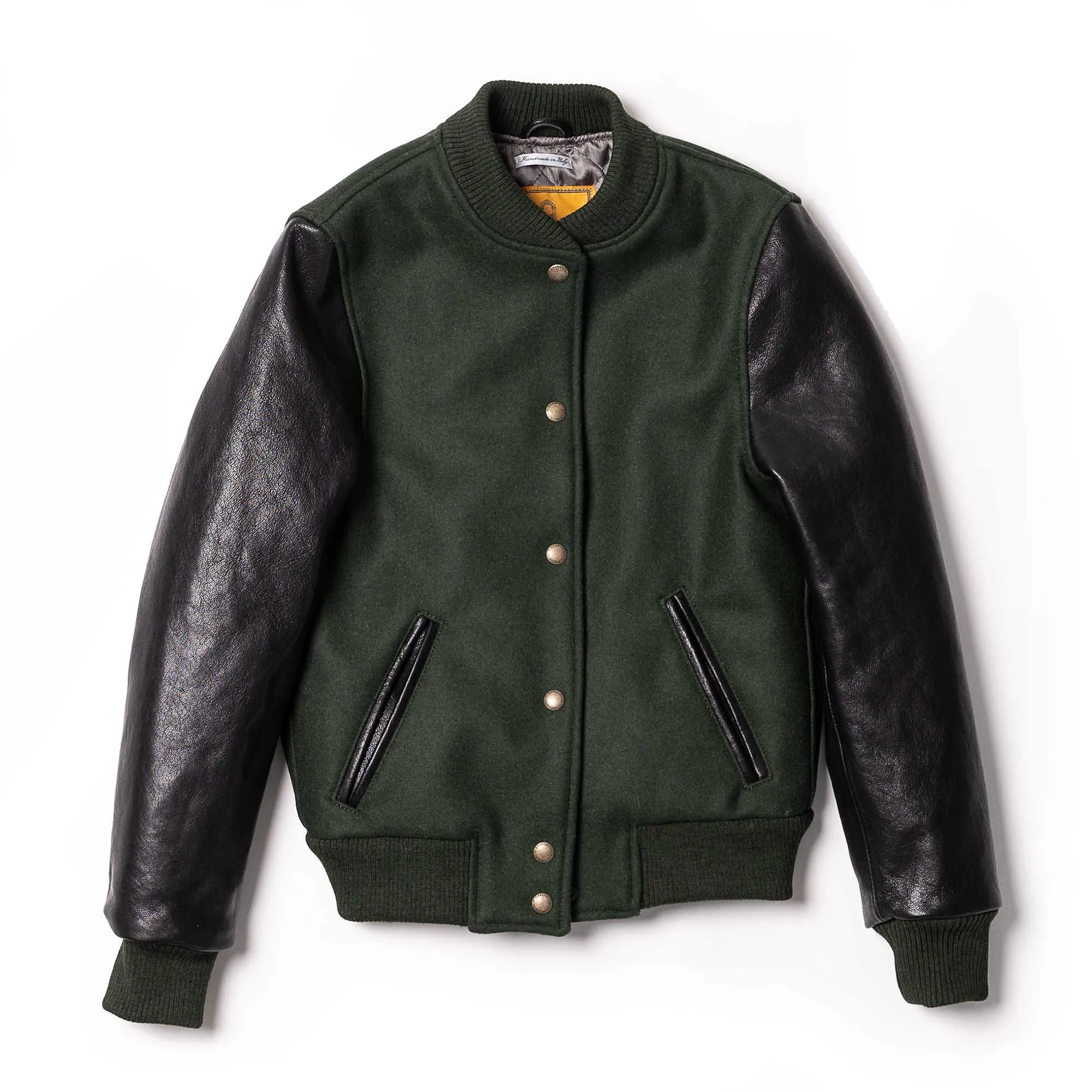 Varsity Women's Forest Green Wool Jacket - Shangri-la Heritage