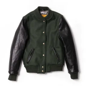 Varsity Women's Forest Green Wool Jacket - Shangri-la Heritage