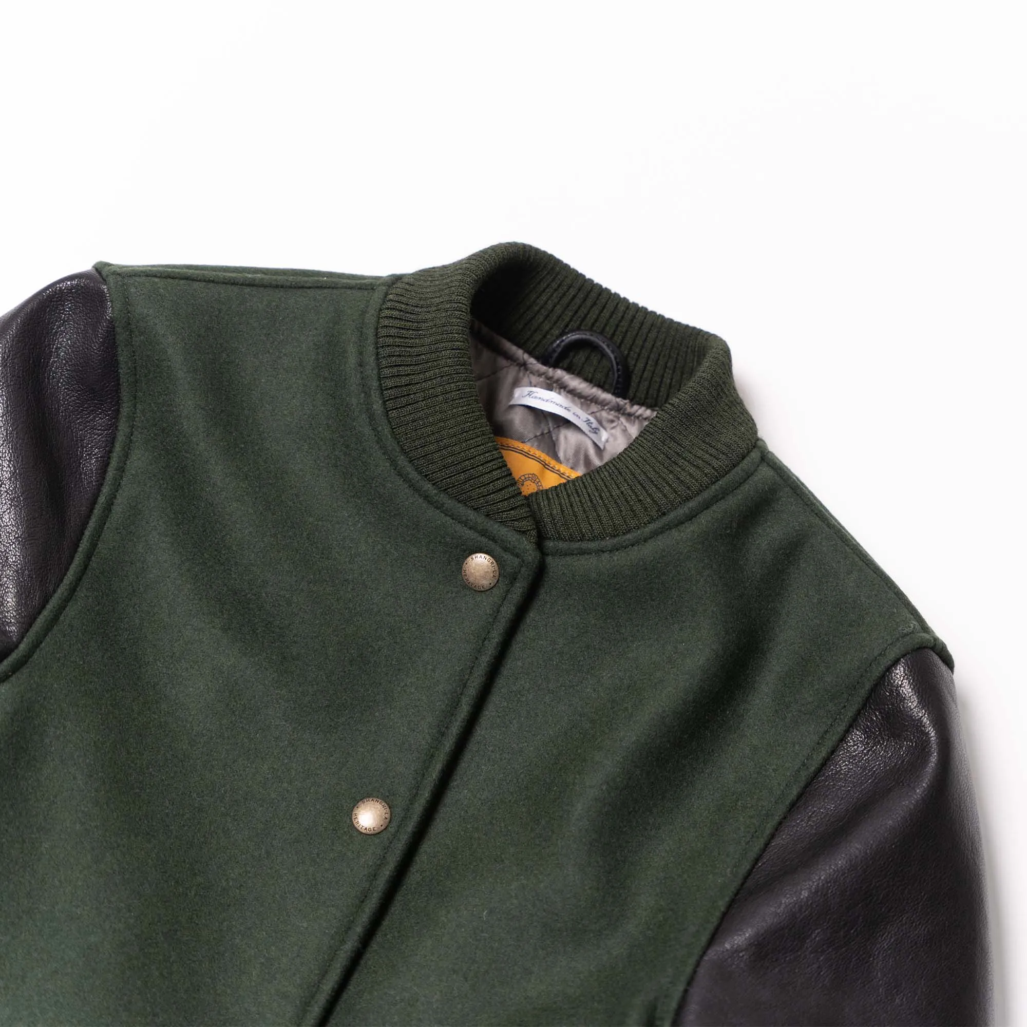 Varsity Women's Forest Green Wool Jacket - Shangri-la Heritage