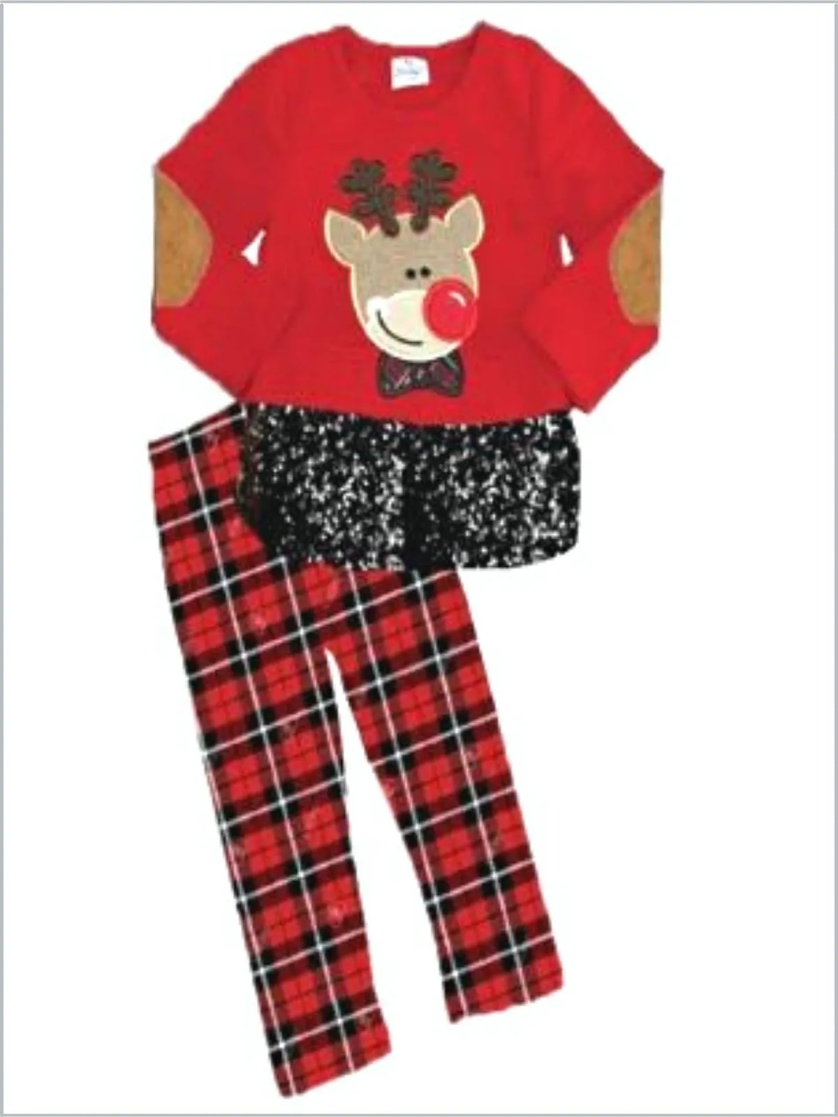 Very Shiny Nose Sparkle Plaid Legging Set