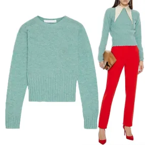 Victoria Beckham  |Crew Neck Casual Style Wool Street Style U-Neck Long Sleeves