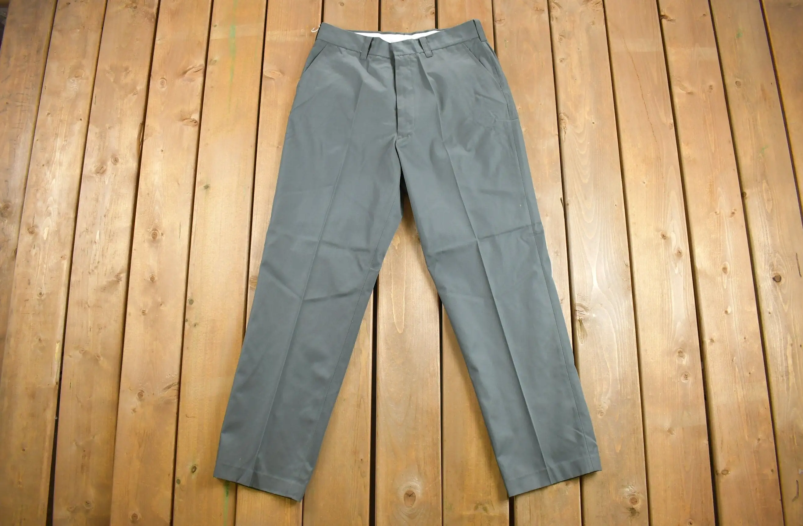 Vintage 1960s Champion Pleated Trousers Size 33 x 31 / 60s Champion / True Vintage / 1970s Pants / Olive Green / True Vintage Ch