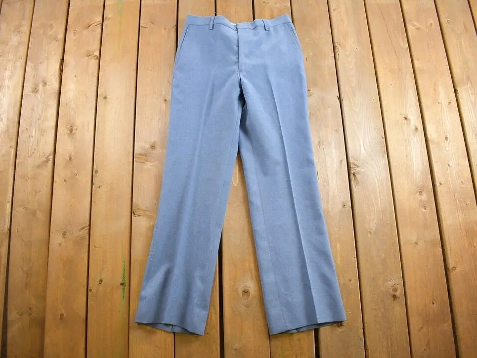 Vintage 1970s Pleated Trousers Size 31 x 32 / 70s Pants / Streetwear Fashion / True Vintage / 70s Slacks / Polyester Trousers