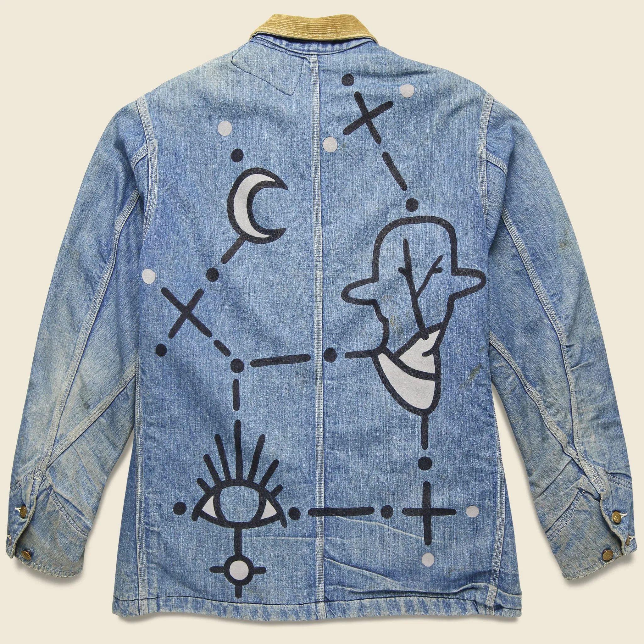 Vintage Lee Blanket-Lined Denim Chore Coat - Dot Constellation