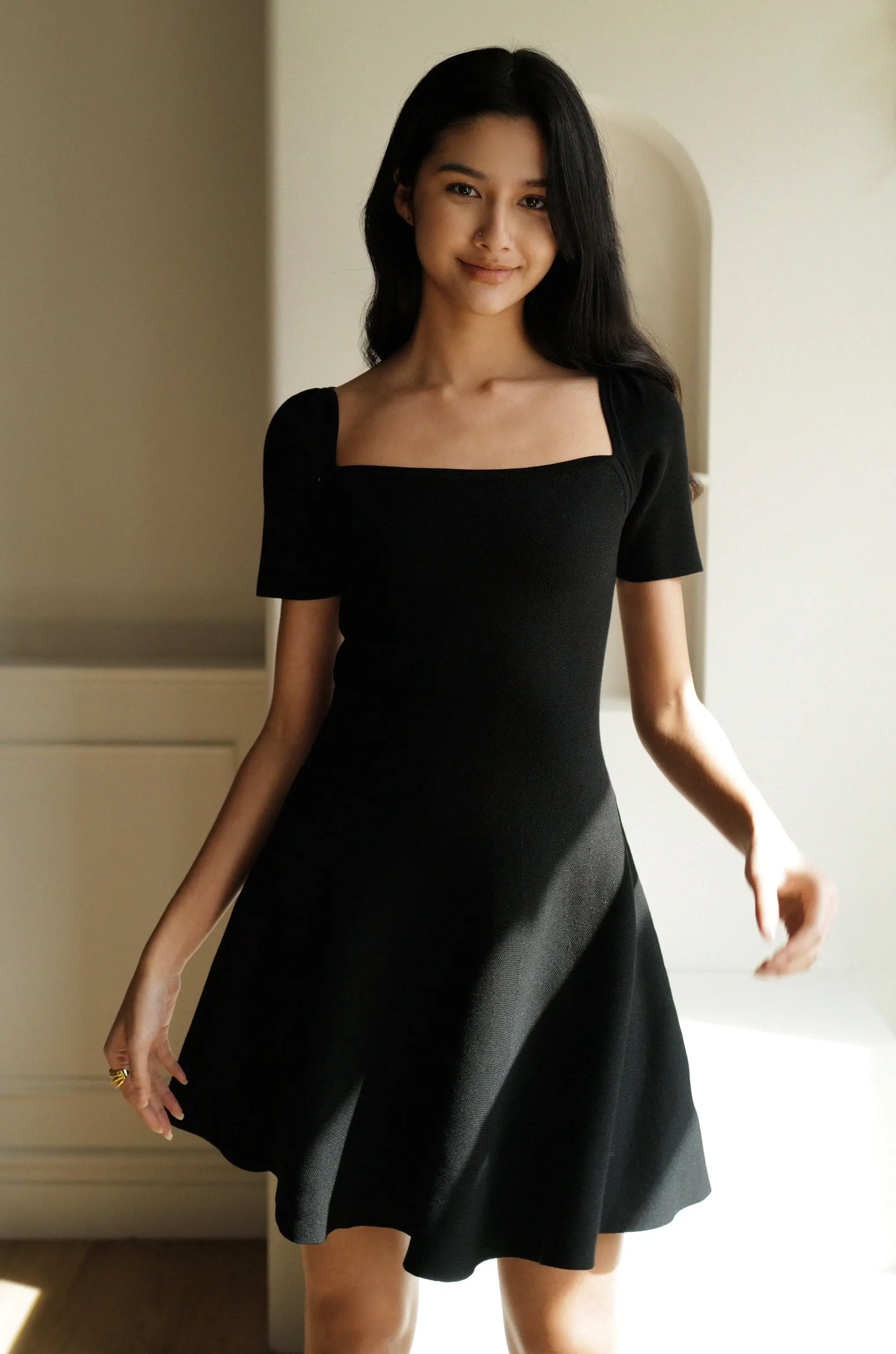 Visou black knit dress