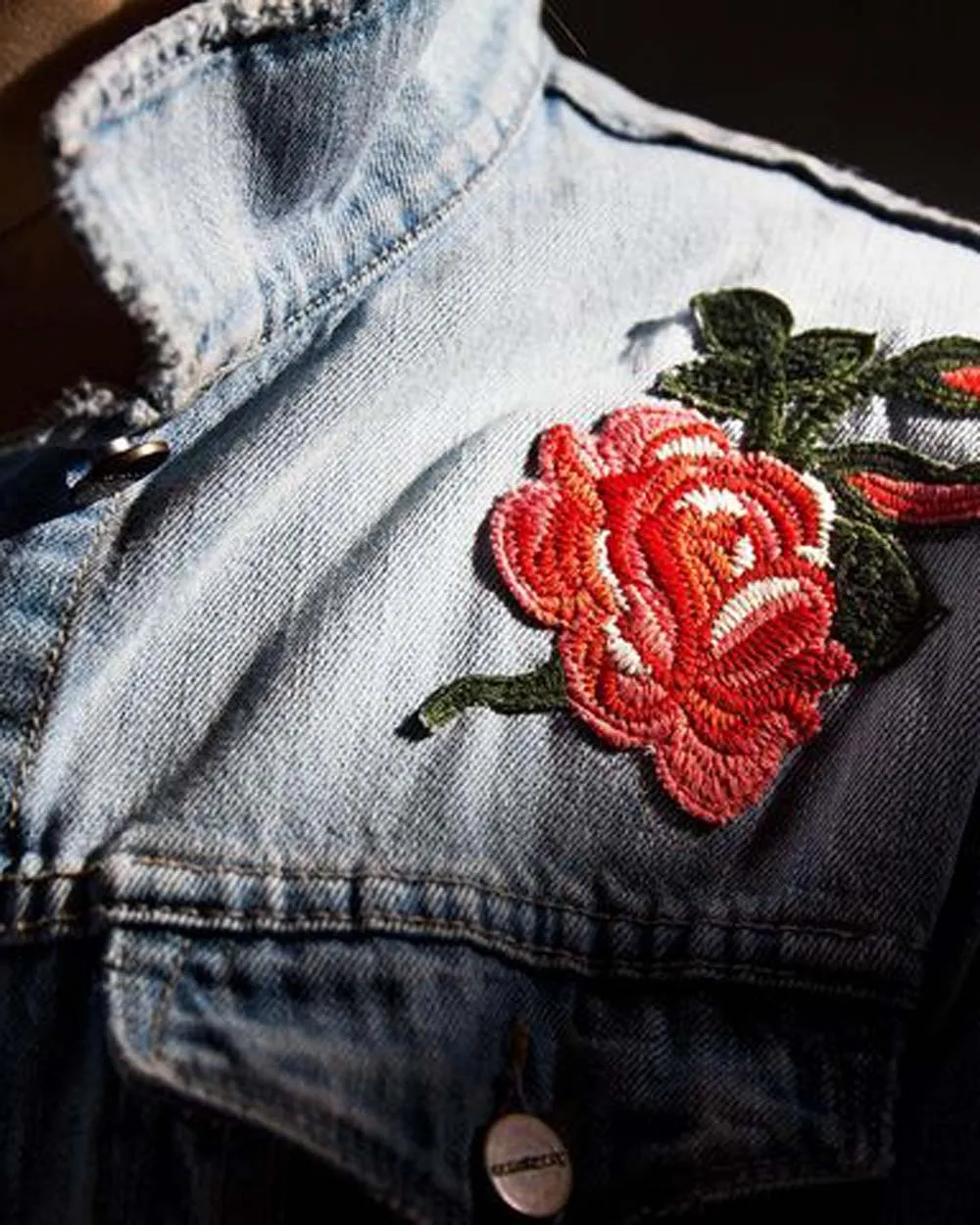 Washed & Embroidered Jean Jacket by Sanctuary