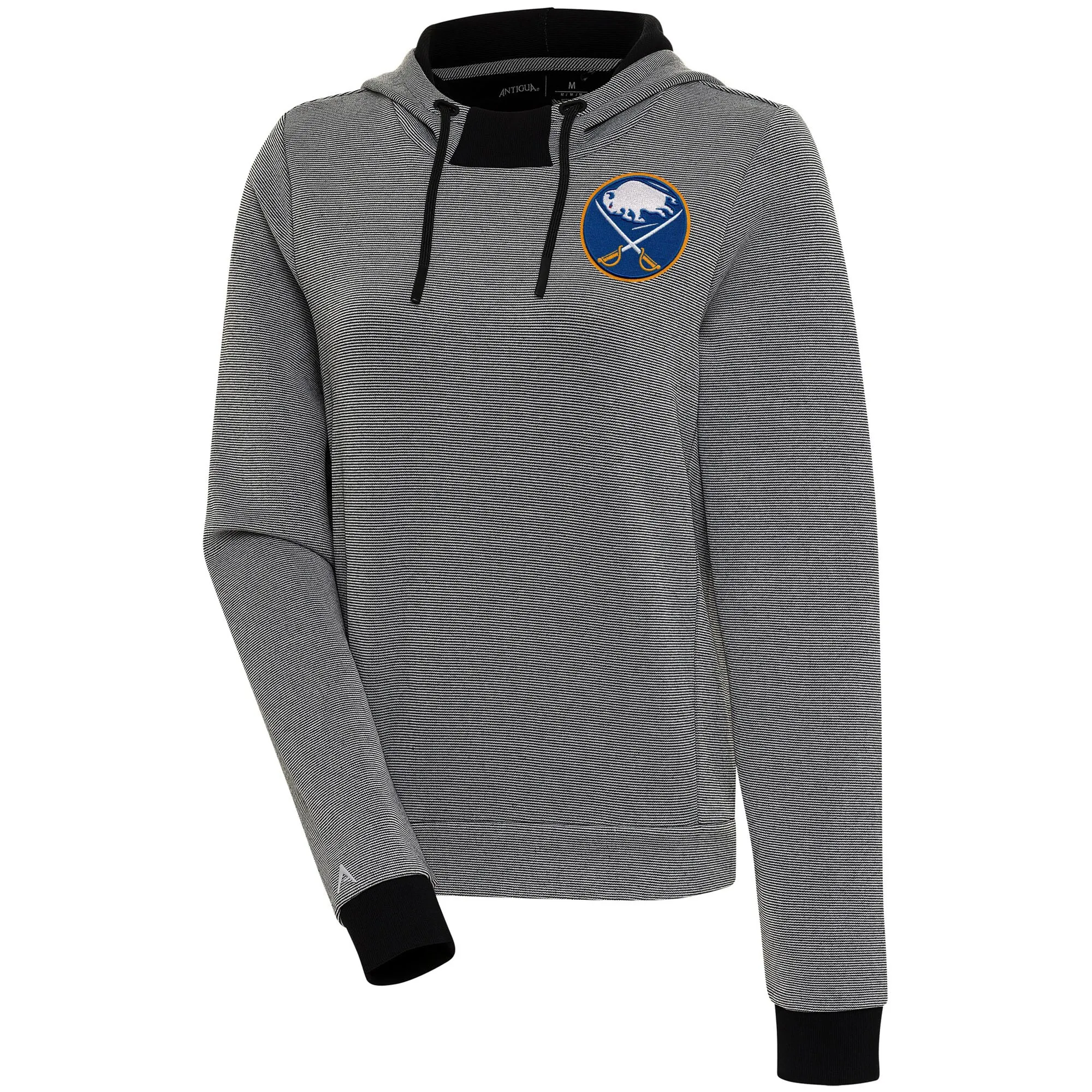 Women's Buffalo Sabres  Antigua Black Axe Bunker Tri-Blend Pullover Hoodie