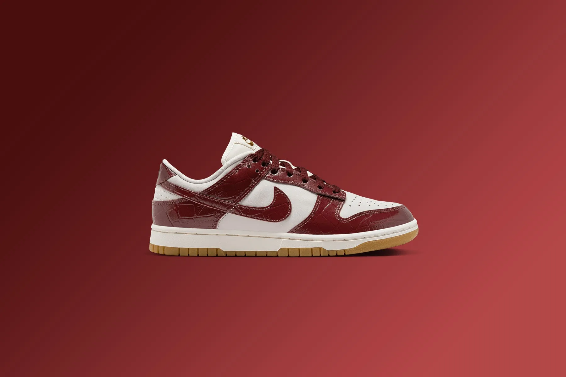 Women's Dunk Low LX 'Team Red Croc' - Phantom/Dark Team Red/Sail