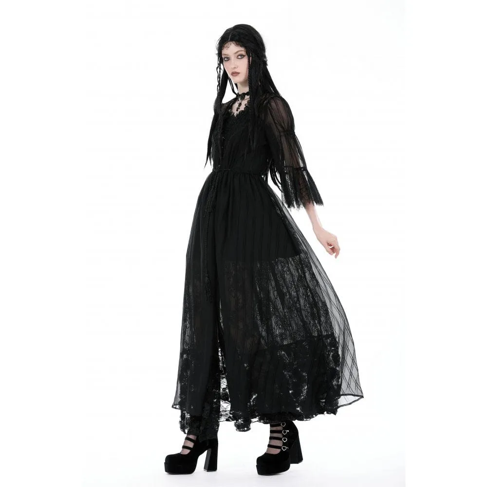 Women's Gothic Half-sleeved V-neck Sheer Coat