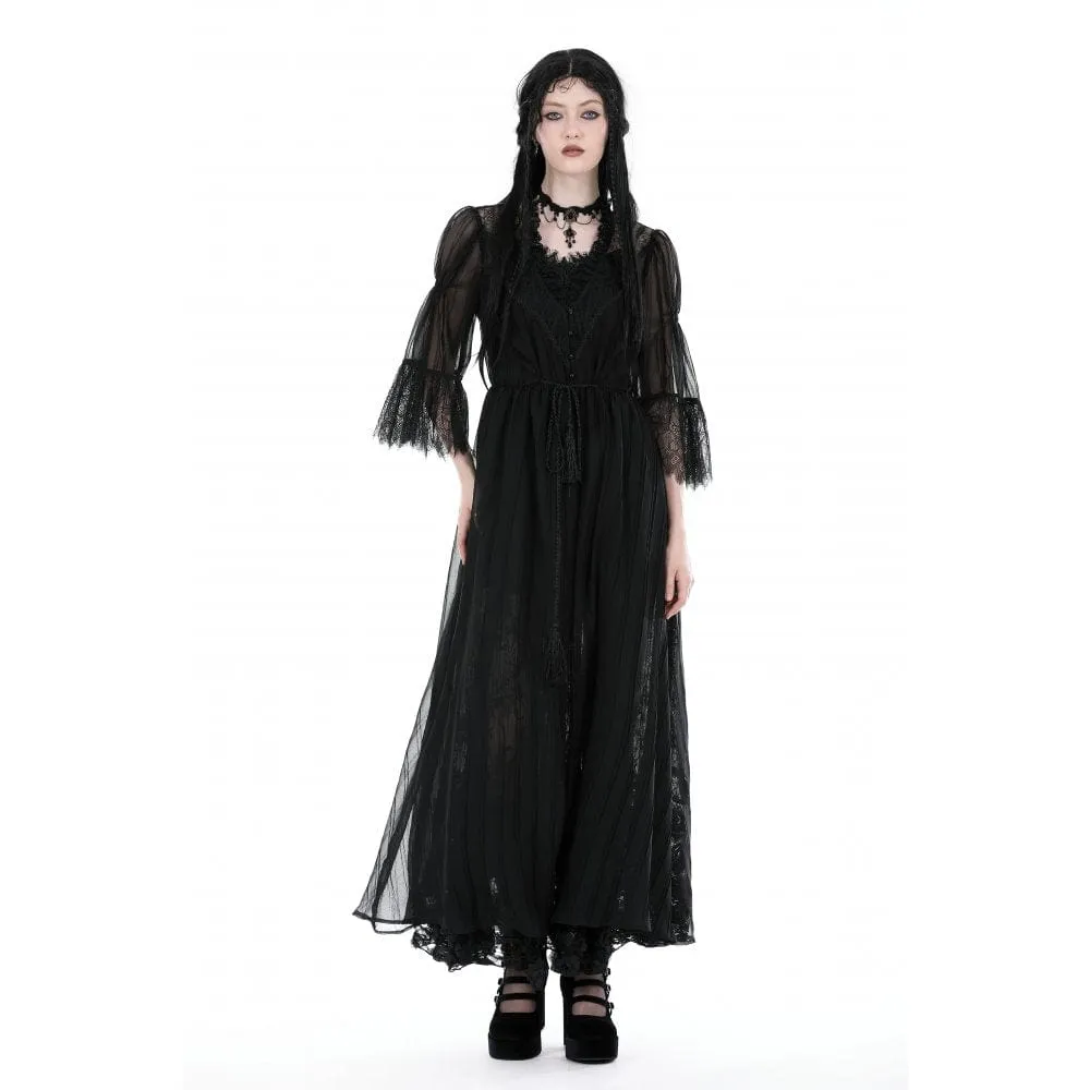 Women's Gothic Half-sleeved V-neck Sheer Coat