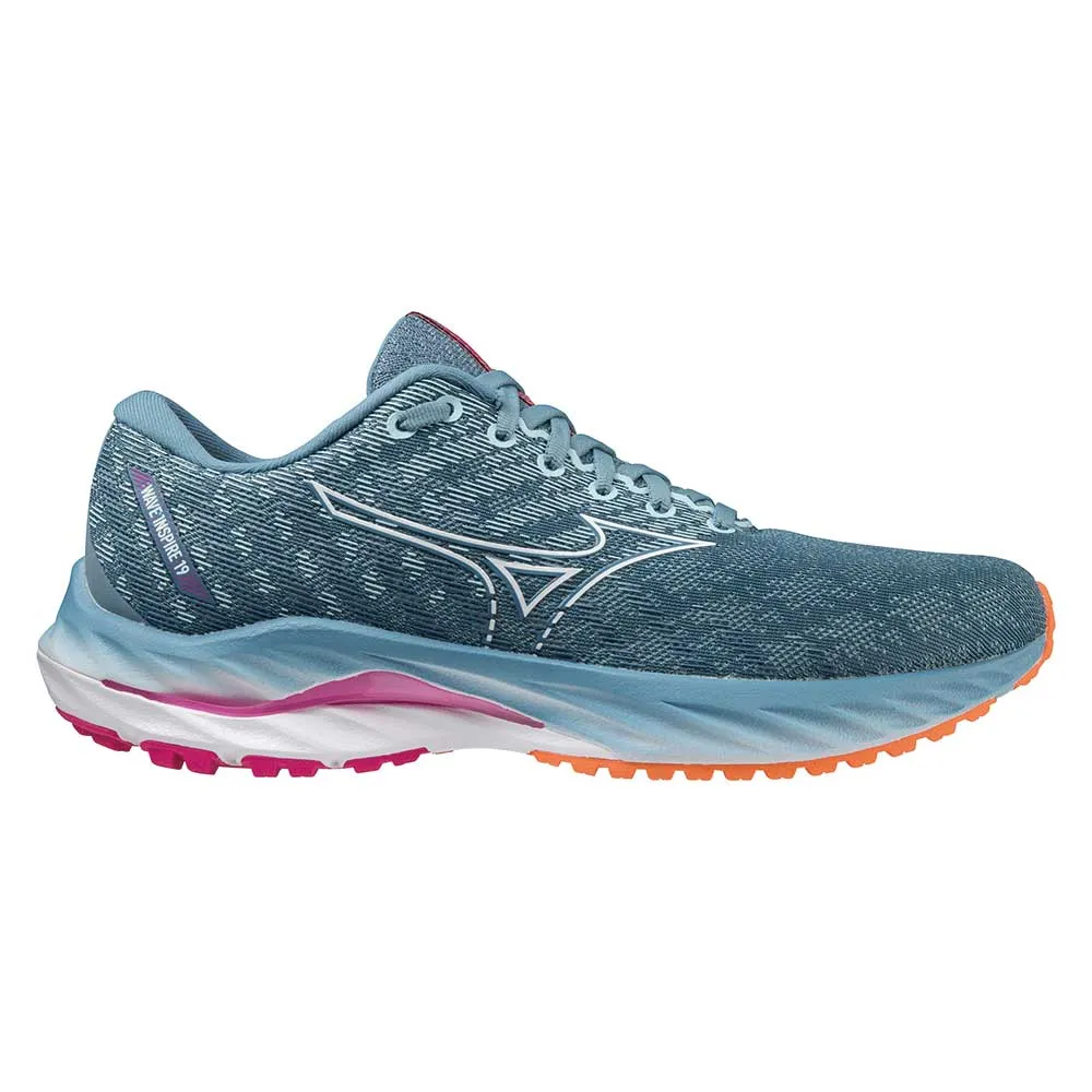 Women's Wave Inspire 19 Running Shoe- Provincial Blue/White- Wide (D)