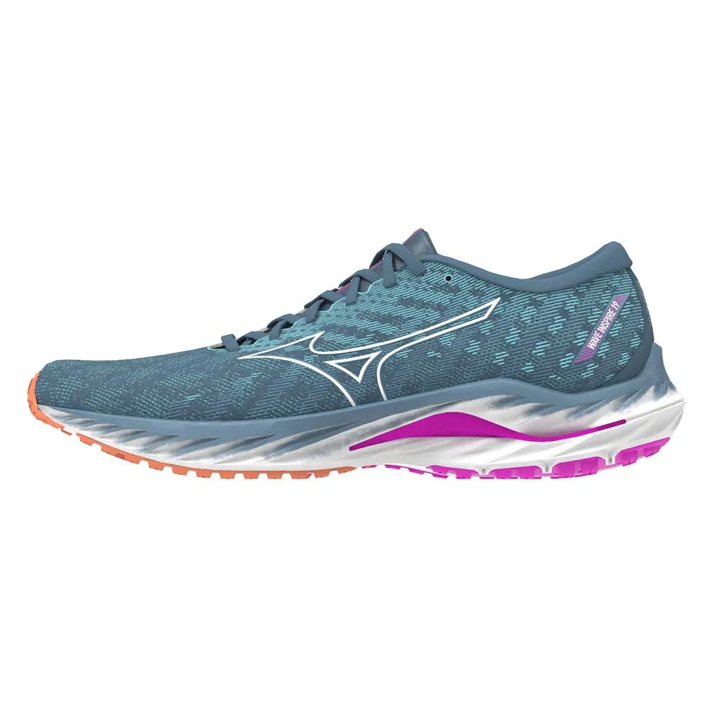 Women's Wave Inspire 19 Running Shoe- Provincial Blue/White- Wide (D)