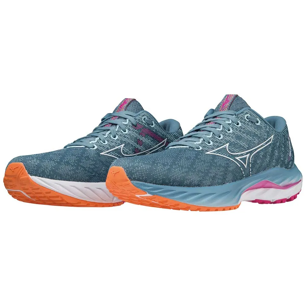 Women's Wave Inspire 19 Running Shoe- Provincial Blue/White- Wide (D)