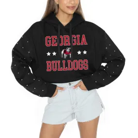 Women's Gameday Couture Black Georgia Bulldogs Like A Star Scrunch Waist Pullover Hoodie