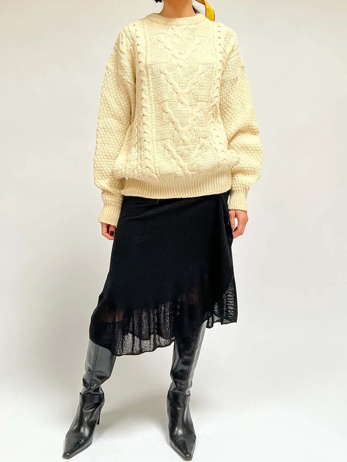 Wool Cableknit Sweater - Cream