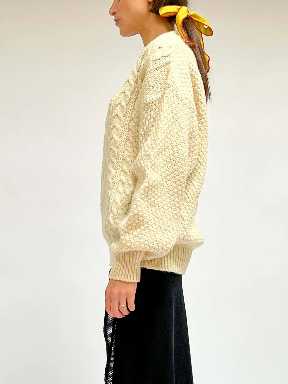 Wool Cableknit Sweater - Cream