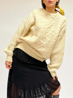 Wool Cableknit Sweater - Cream