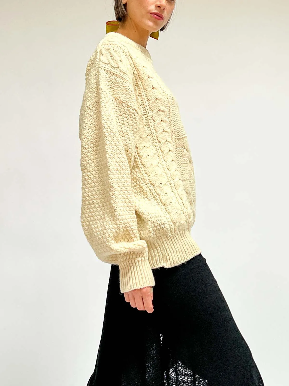 Wool Cableknit Sweater - Cream