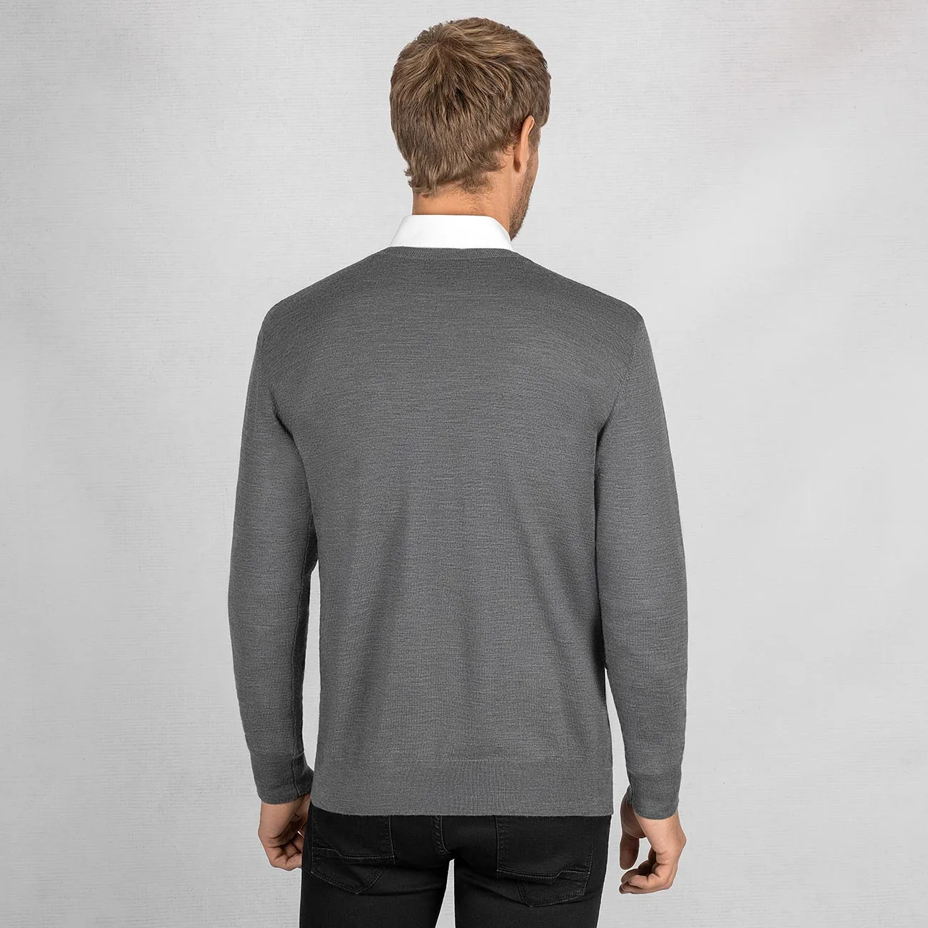 Wool Pullover Light Round Neck Men