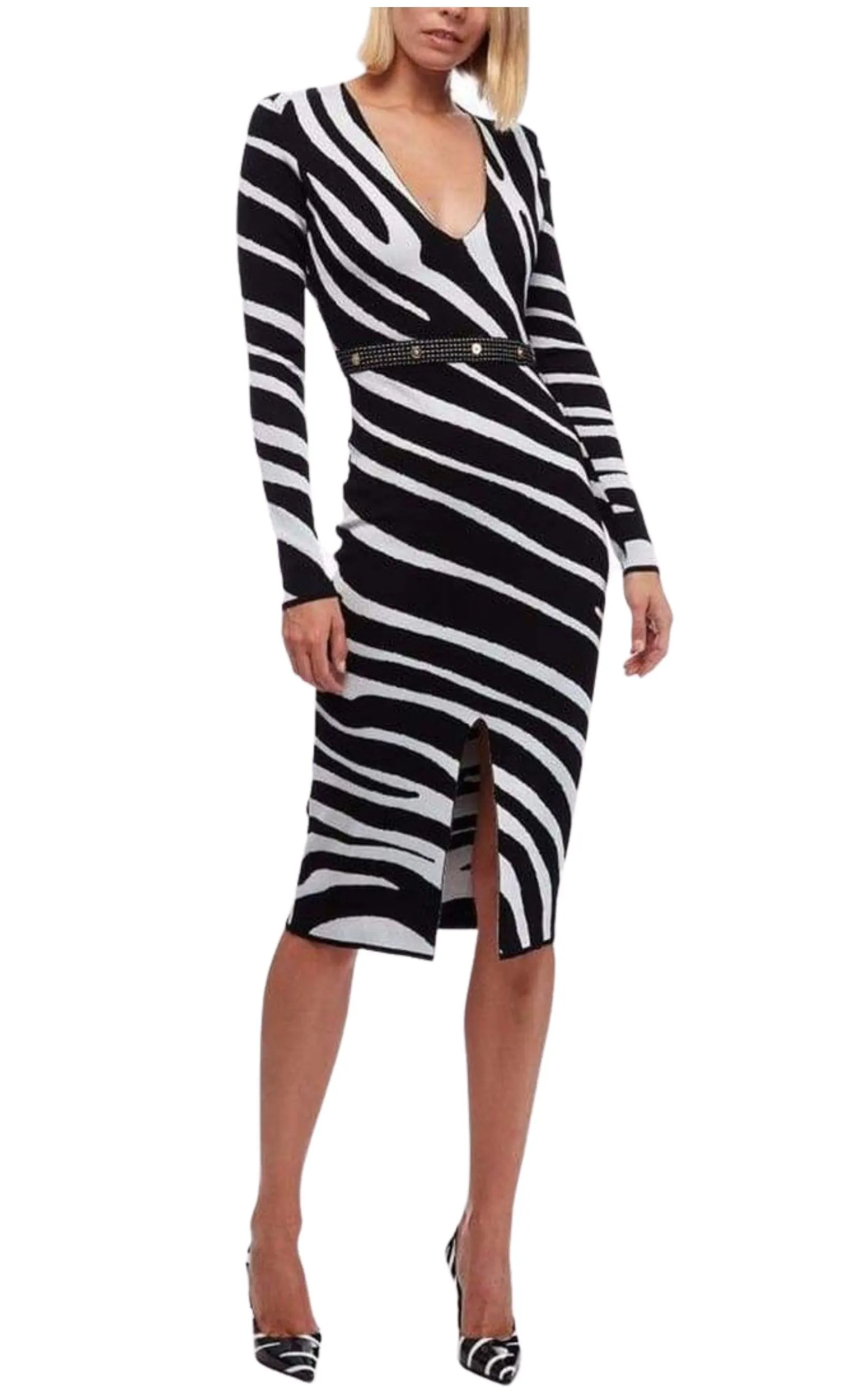 Zebra Print Sweater Dress