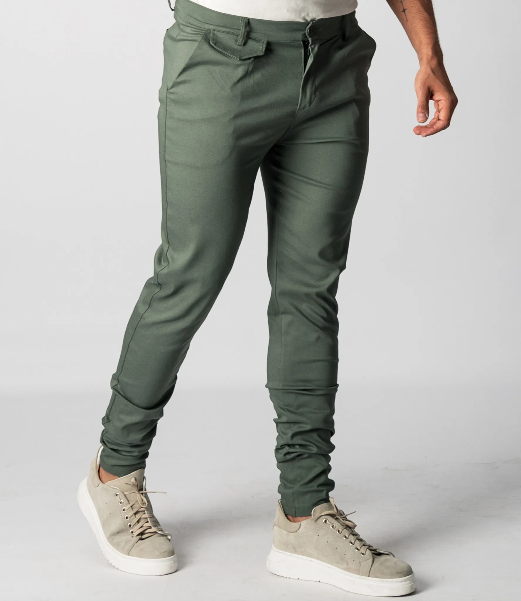 Zumo Slim Fit Pants VALERIO-N-BENGA-T-LONG Army