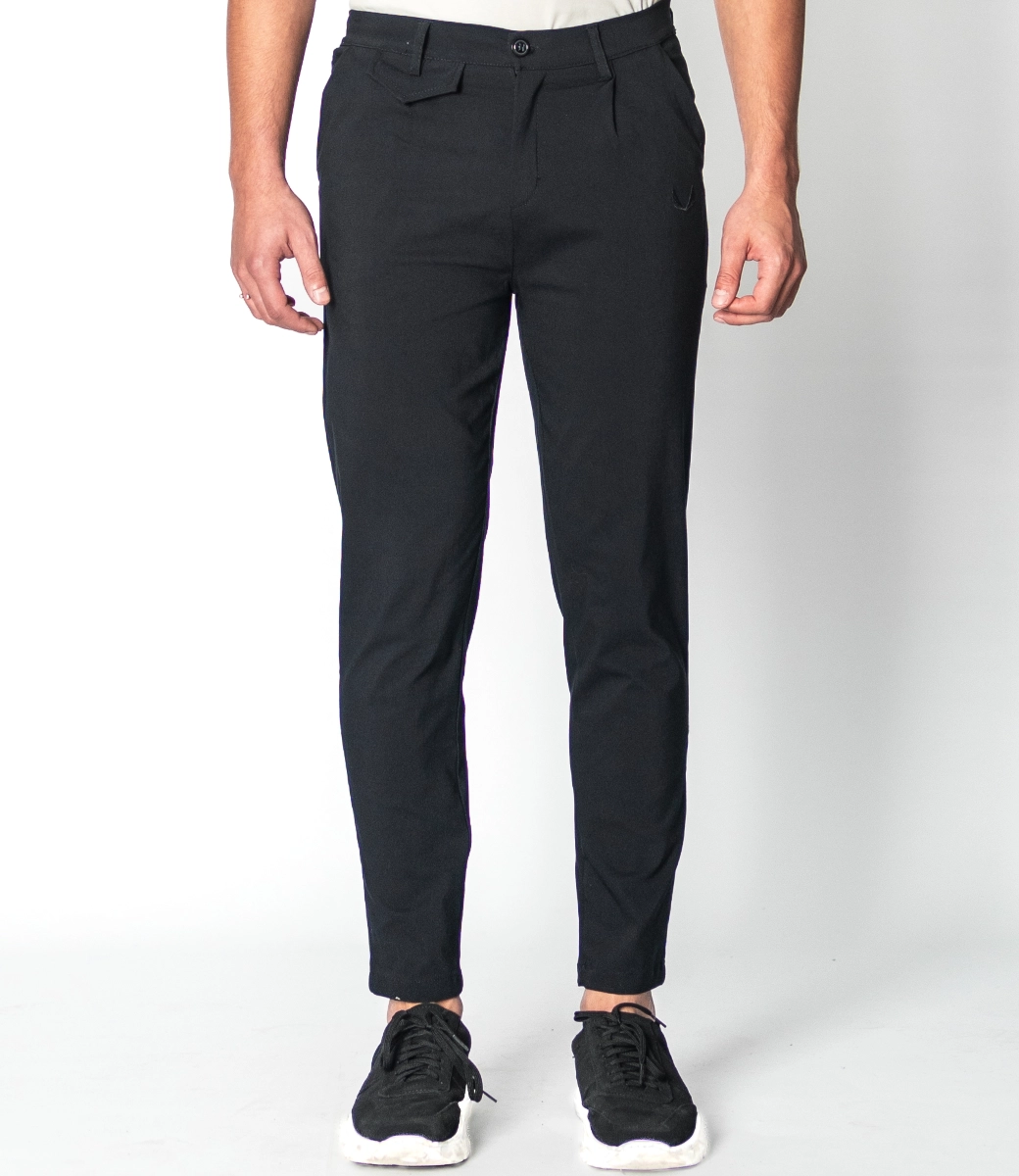 Zumo Slim Fit Pants VALERIO-N-BENGA-T-LONG Black